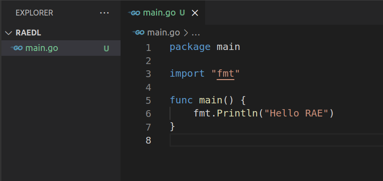 El <i>Hello World</i> típico en golang